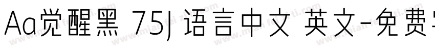 Aa觉醒黑 75J 语言中文 英文字体转换